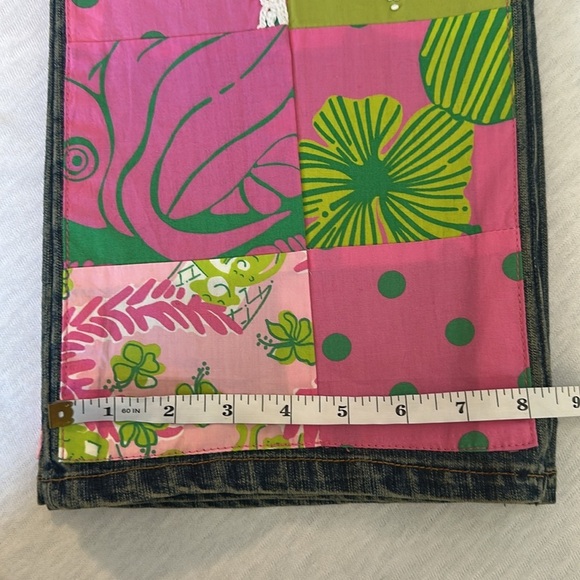 Lilly Pulitzer Patch Work Beaded Floral Denim Jeans Like New Rare Women’s Size 6 - Picture 10 of 15